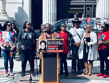 Marilyn and the moms at City Hall in 2025
