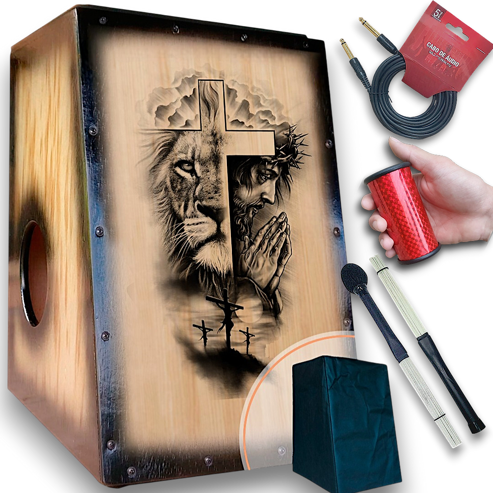 Miniatura: Cajon Elétrico/acústico + Kit Percussão Completo