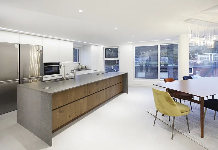 종로구 삼청동 커스텀제작 주방가구디자인, 건식무늬목 아일랜드