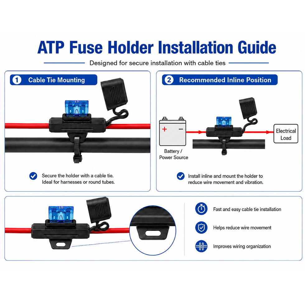 縮圖：In-Line Fuse Holder for ATP Fuse | 30A Max, PVC Body, Brass Terminal, UL1015 12