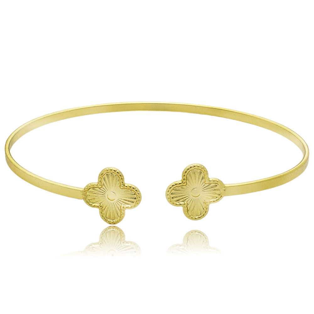 Bracelete Trevo de Quatro Folhas — Folheado a Ouro
