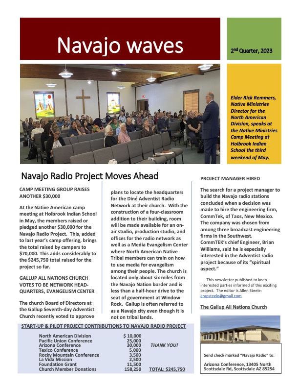 Navajo Waves 2nd Quarter 2023 newsletter cover
