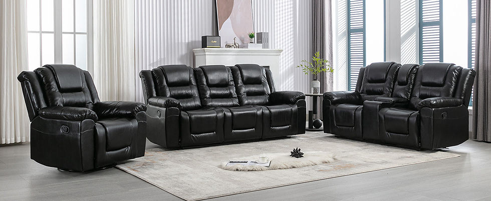 Thumbnail: Home Theater Recliner Set Manual Recliner Chair With Wide Armrest, Two Built-In