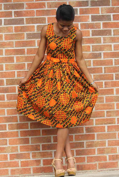 African orange dress for summer 2020! African fashion by TDARE!