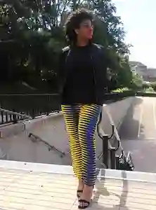 Printed Stripe Trousers from african fabric. African fashion by TDARE 2020.