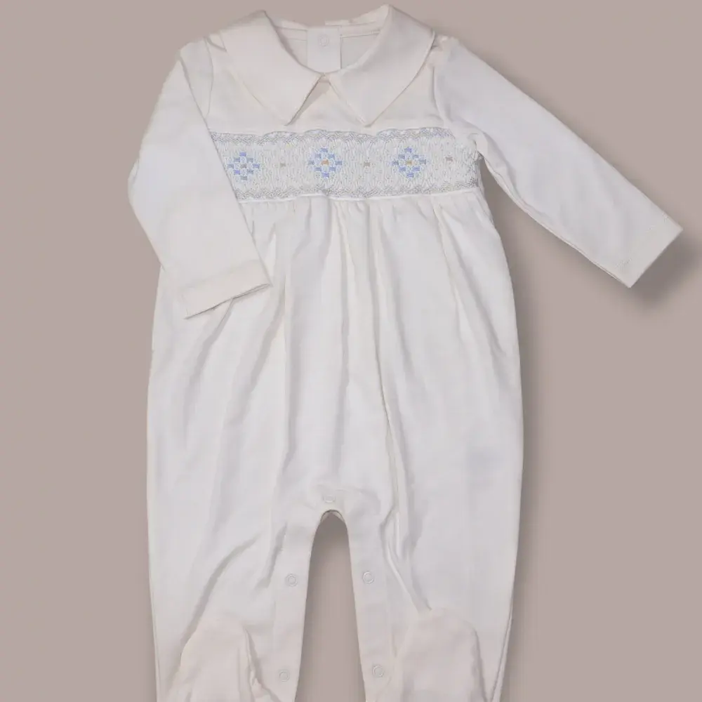 MACACÃO PIMA PONTOS AZUIS OFF-WHITE