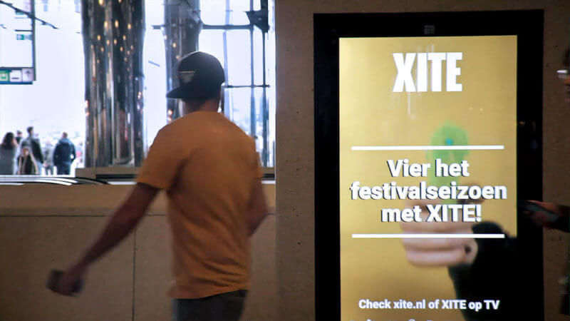 An out-of-home ad for XITE. part of a multichannel programmatic campaign.