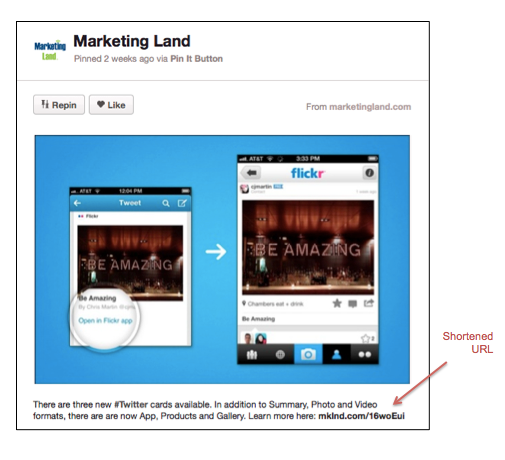 Marketing Land Pin Using Short URL