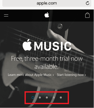 apple mobile homepage