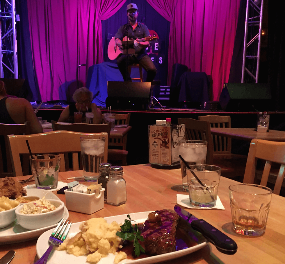 The steak-and-music place that Ozlo found.
