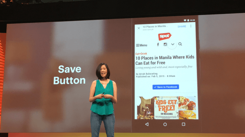 Facebook's Deborah Liu on stage at F8 in San Francisco.