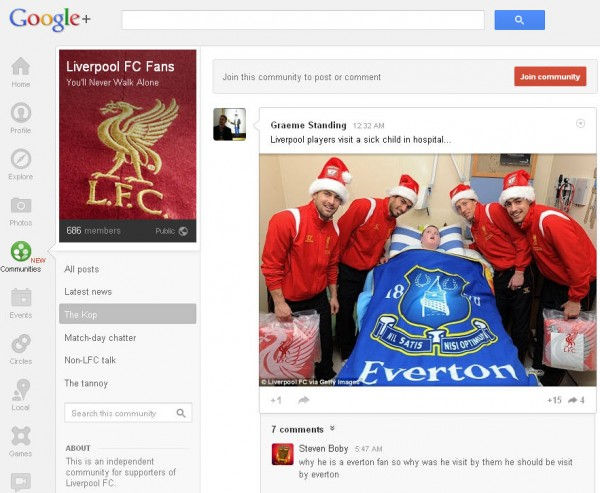 Liverpool FC Google + Community