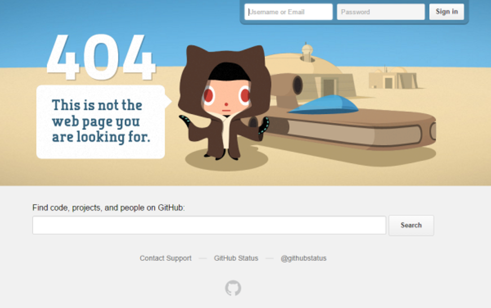 Error page-GitHub
