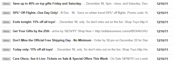Inbox Subject Lines - Without From Name