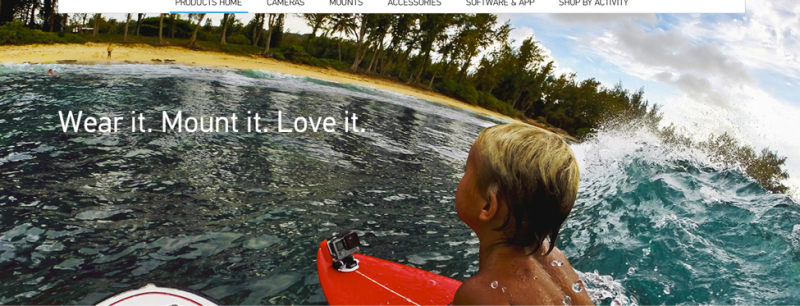 GoPro featuring their product in action, 2