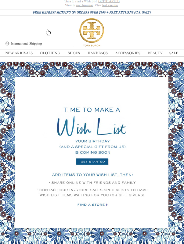 Tory Burch Pre-Birthday