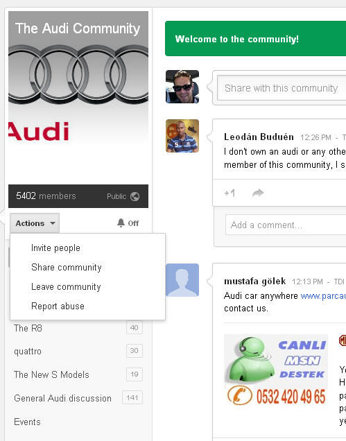 Member Google + Community Sidebar