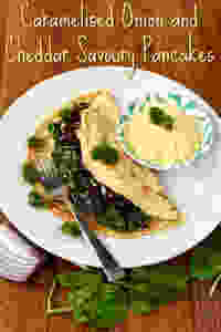 Caramelised Onion and Cheddar Savoury Pancakes title