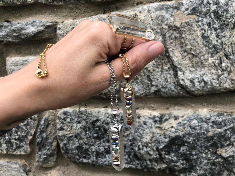 Thumbnail: CHAKRA QUARTZ NECKLACE 