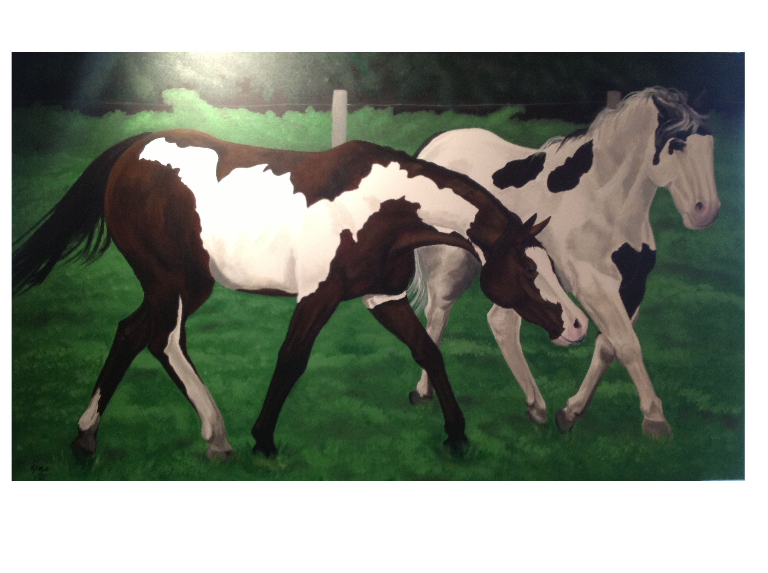 A Stroll in the pasture 48 X 64 Acrylic on Canvas