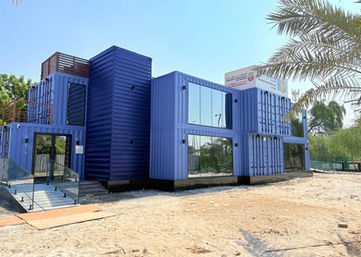 Container office units installed on site in Dubai industrial area