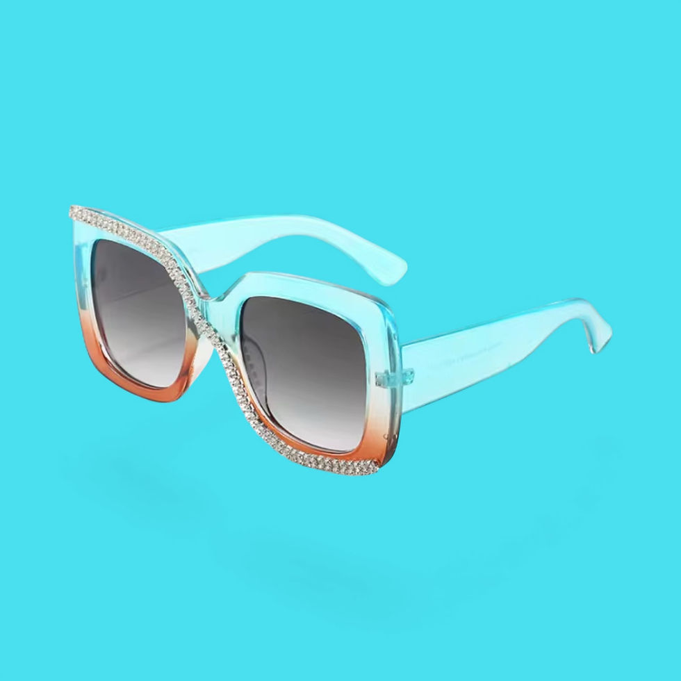 Turquoise Amber Rhinestone Rims