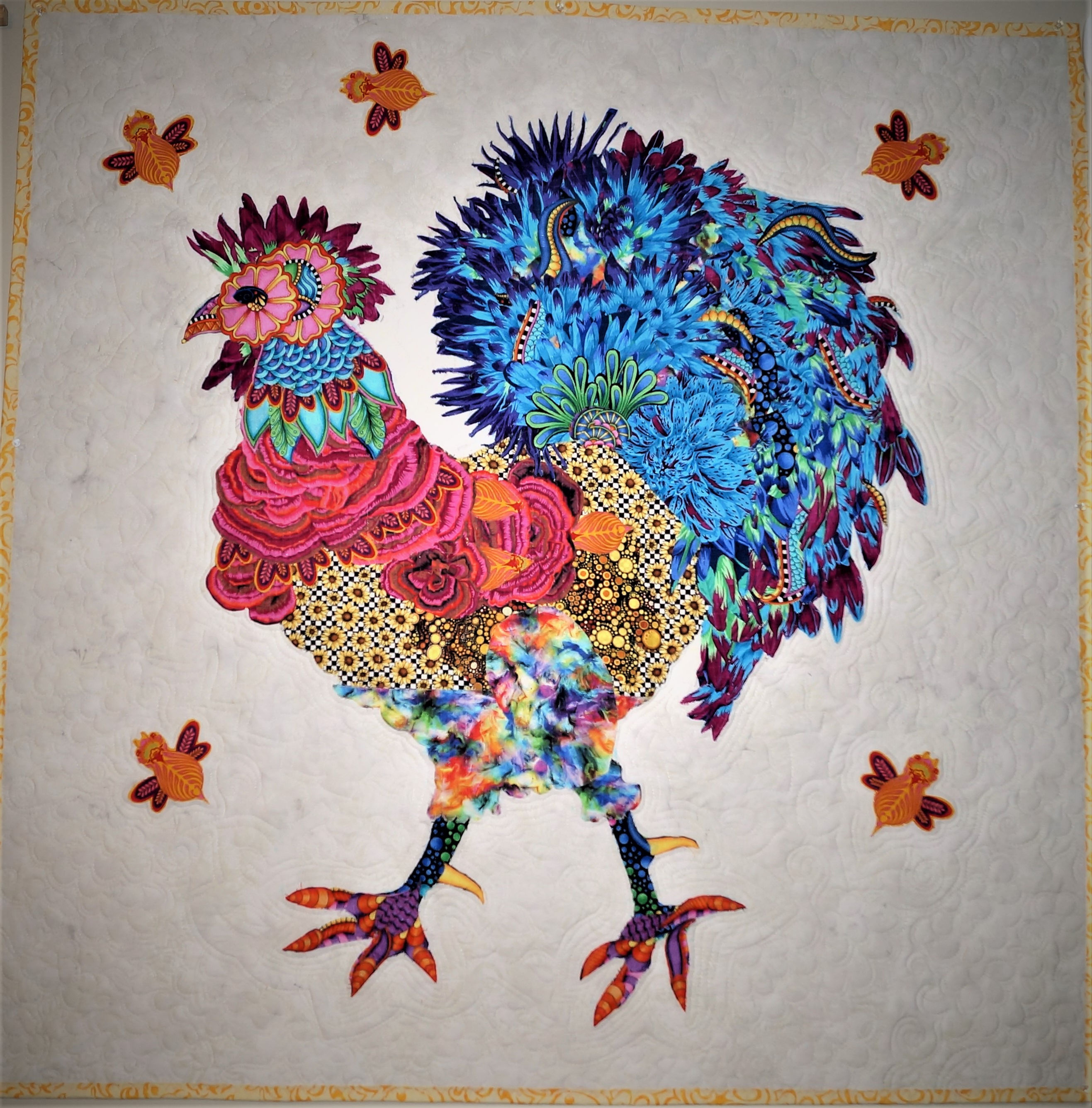 Doodle Doo Rooster Kit, includes  Laura Heine Rooster Pattern and our Fabric