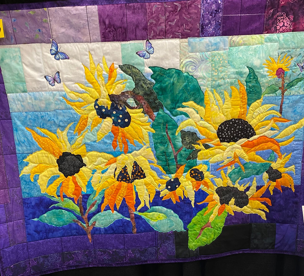 Thumbnail: Facing The Sun is the Sunflower Collage Quilt Kit with Pattern by Laura Heine