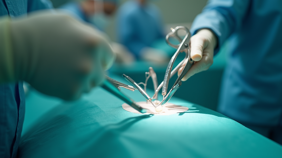 Close-up view of advanced surgical instruments used in plastic surgery