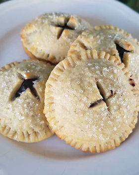 Blueberry and lemon curd hand pies are d