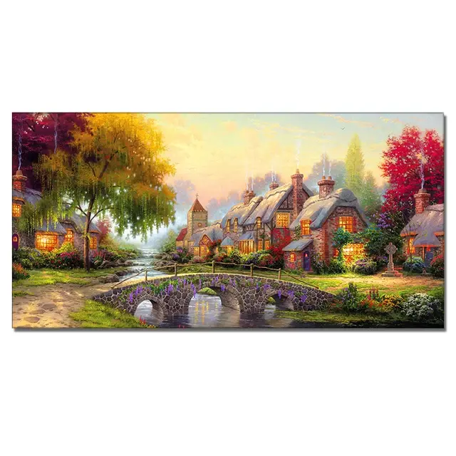 Thumbnail: Customize Handmade High Quality Countryside Landscape Wall Art Decor Canvas