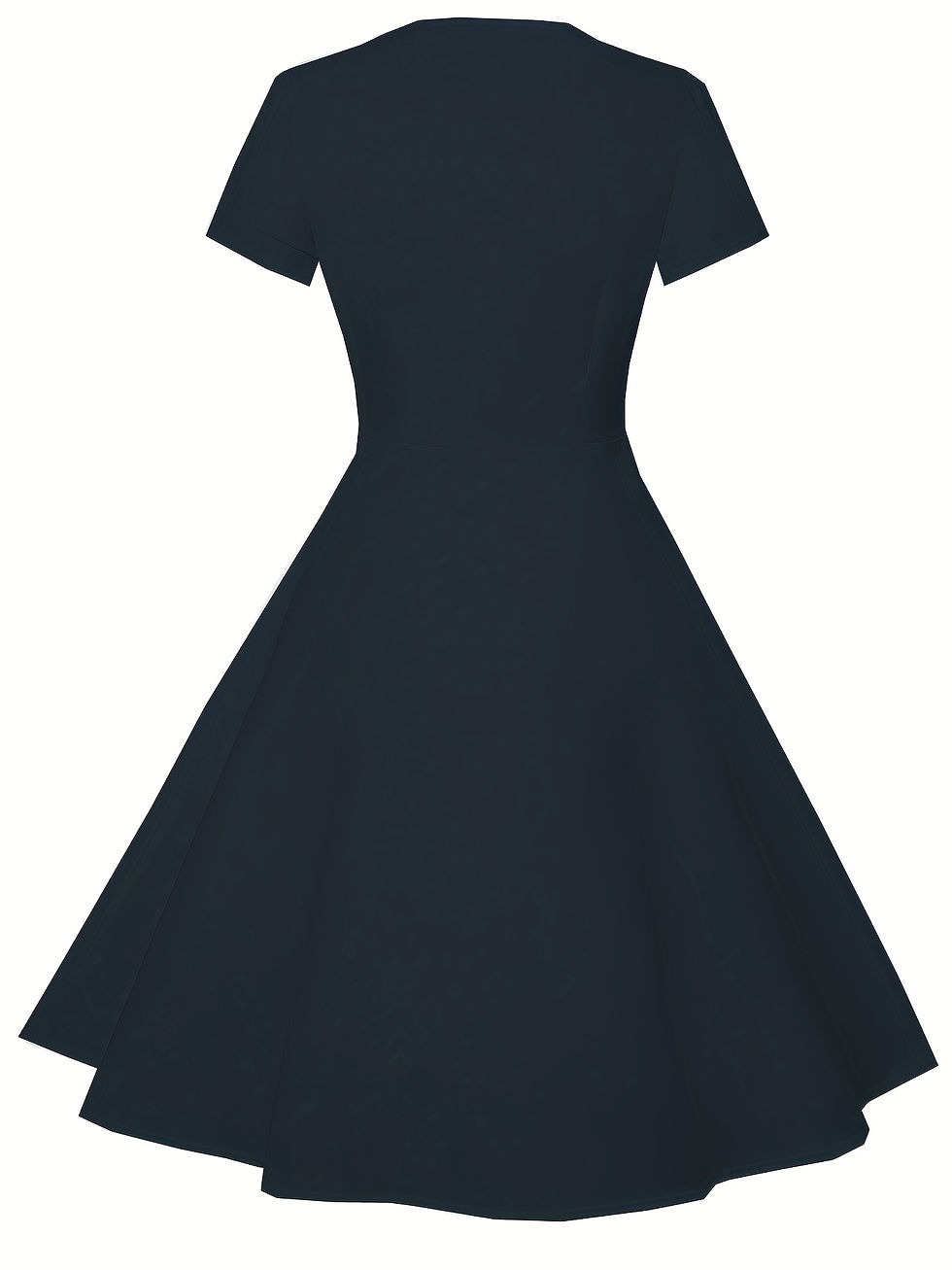 Thumbnail: Polka Dot Color Block Button Dress, Elegant Short Sleeve Dress For Spring & Summ