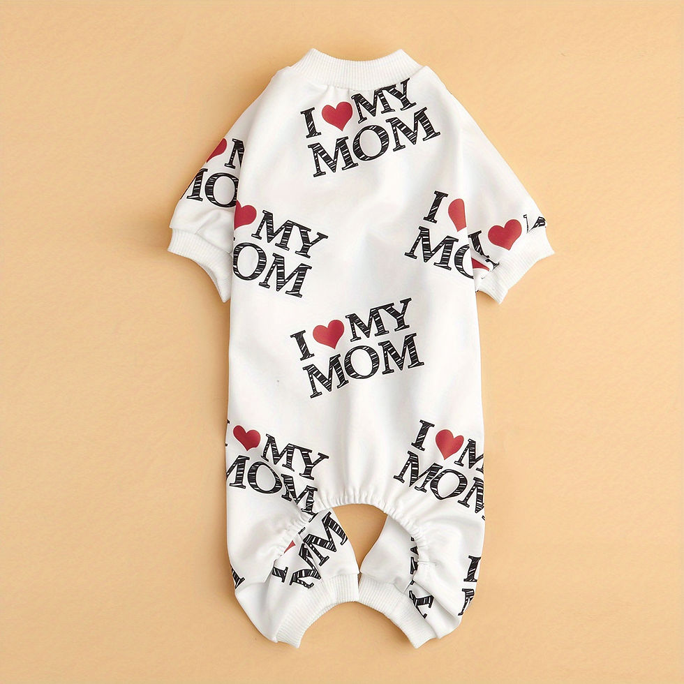 Thumbnail: I Love My Mom" Print Pet Shirt for Dogs & Cats - Lightweight Summer Apparel