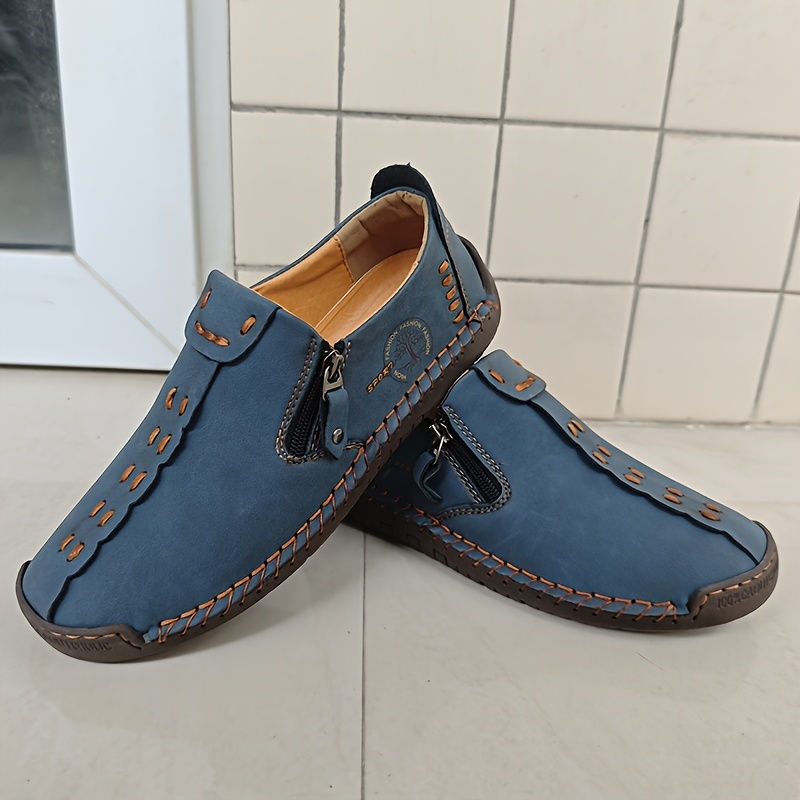 Thumbnail: [Vintage Loafers] Brown & Black Men's Vintage Loafers | Handmade Synthetic Shoes