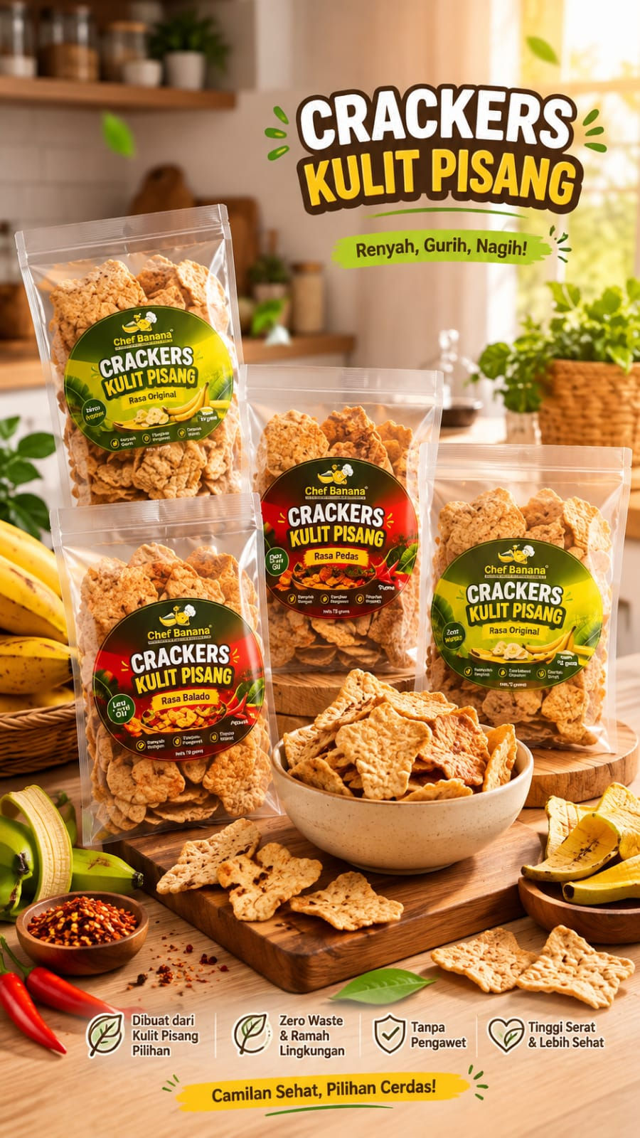 Crackers Kulit Pisang - Chef Banana