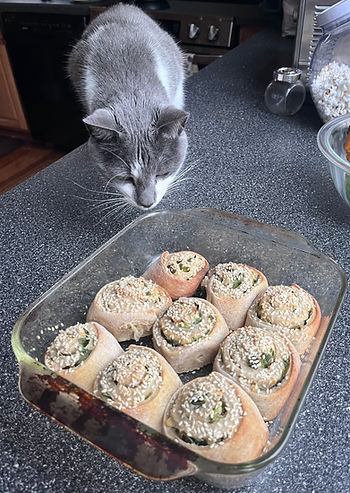 Bake the rolls until golden brown, then serve.