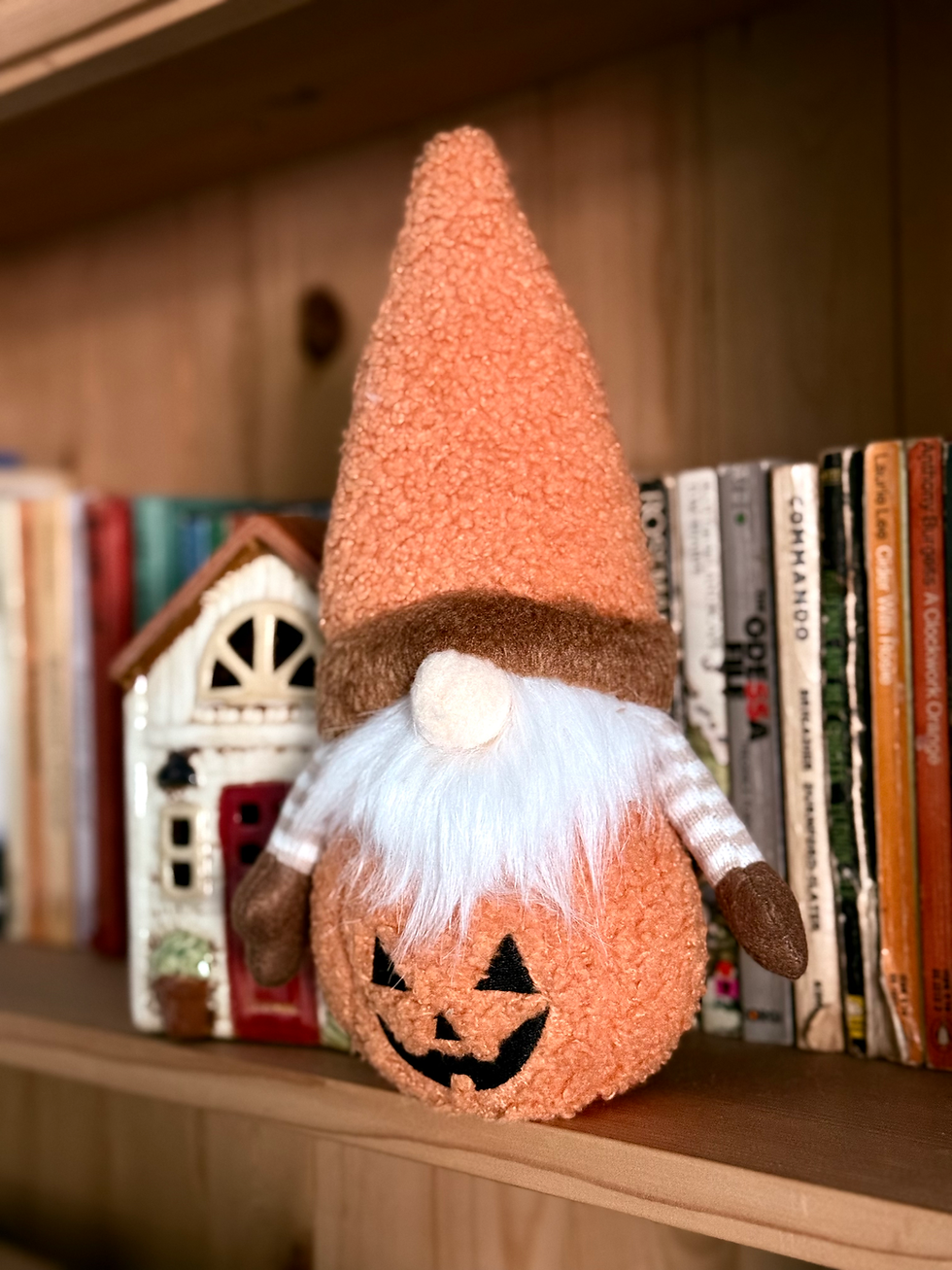 Thumbnail: Halloween Sitting Fabric Gonk with Pumpkin Face