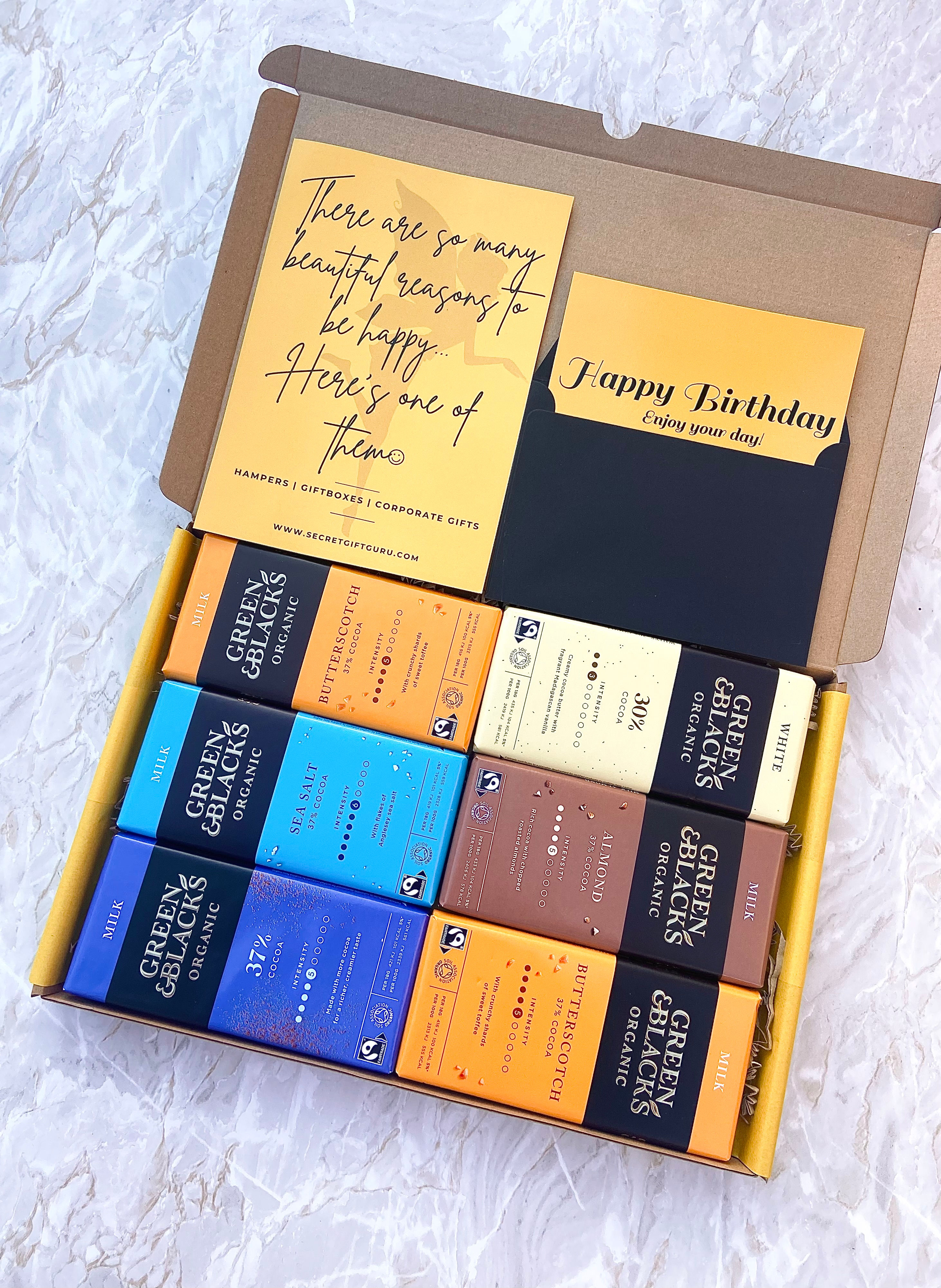 Green & Black Chocolate Gift - Birthday | Get Well Soon | Thank you