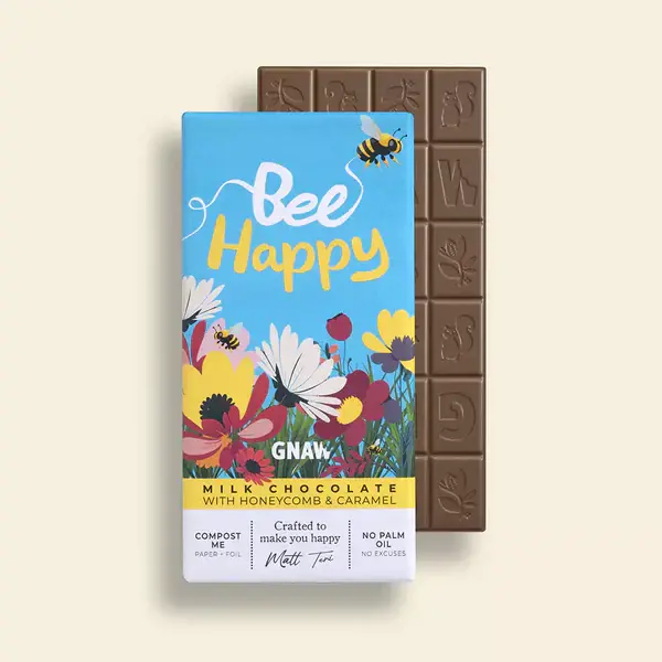GNAW 'Bee Happy' Honeycomb & Caramel Gift Bar