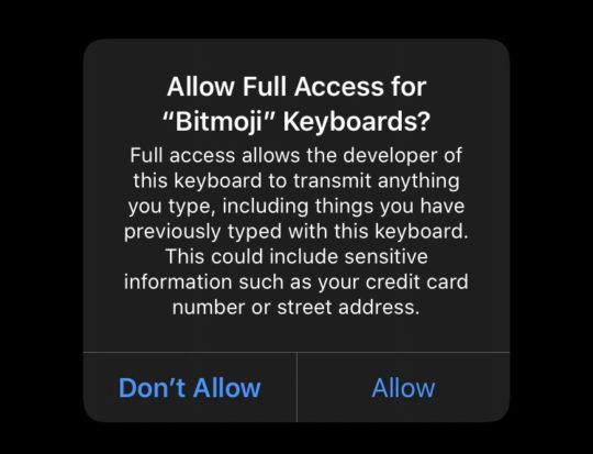 Third-Party Keyboards - Full Access