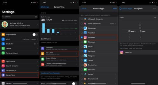 Instagram Screen Time iOS