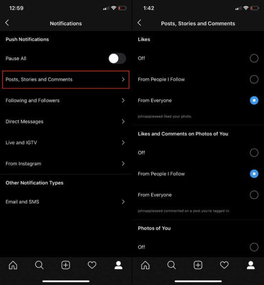 Instagram Posts Notifications