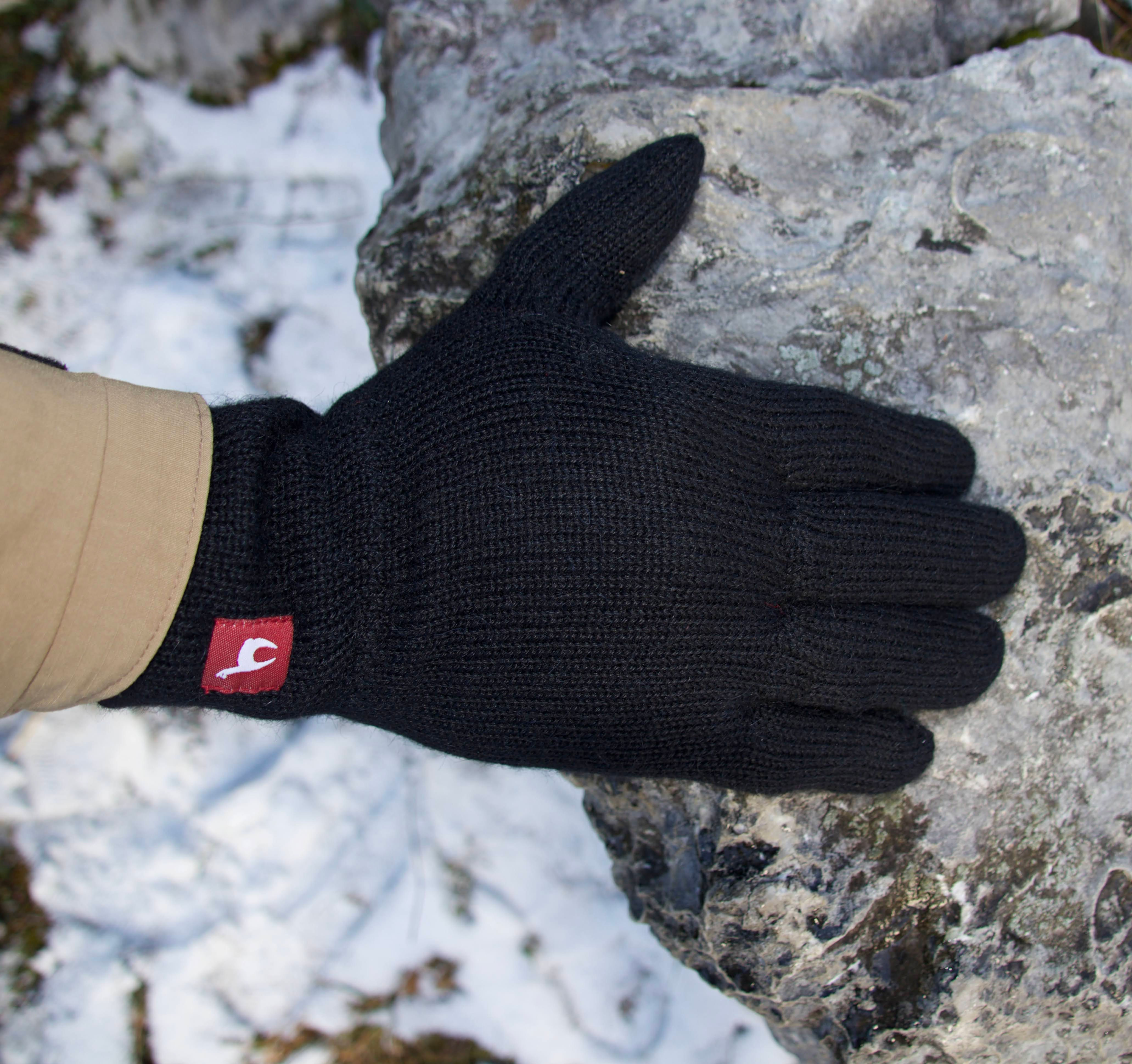 Gefütterte Alpaka-Fingerhandschuhe Uni