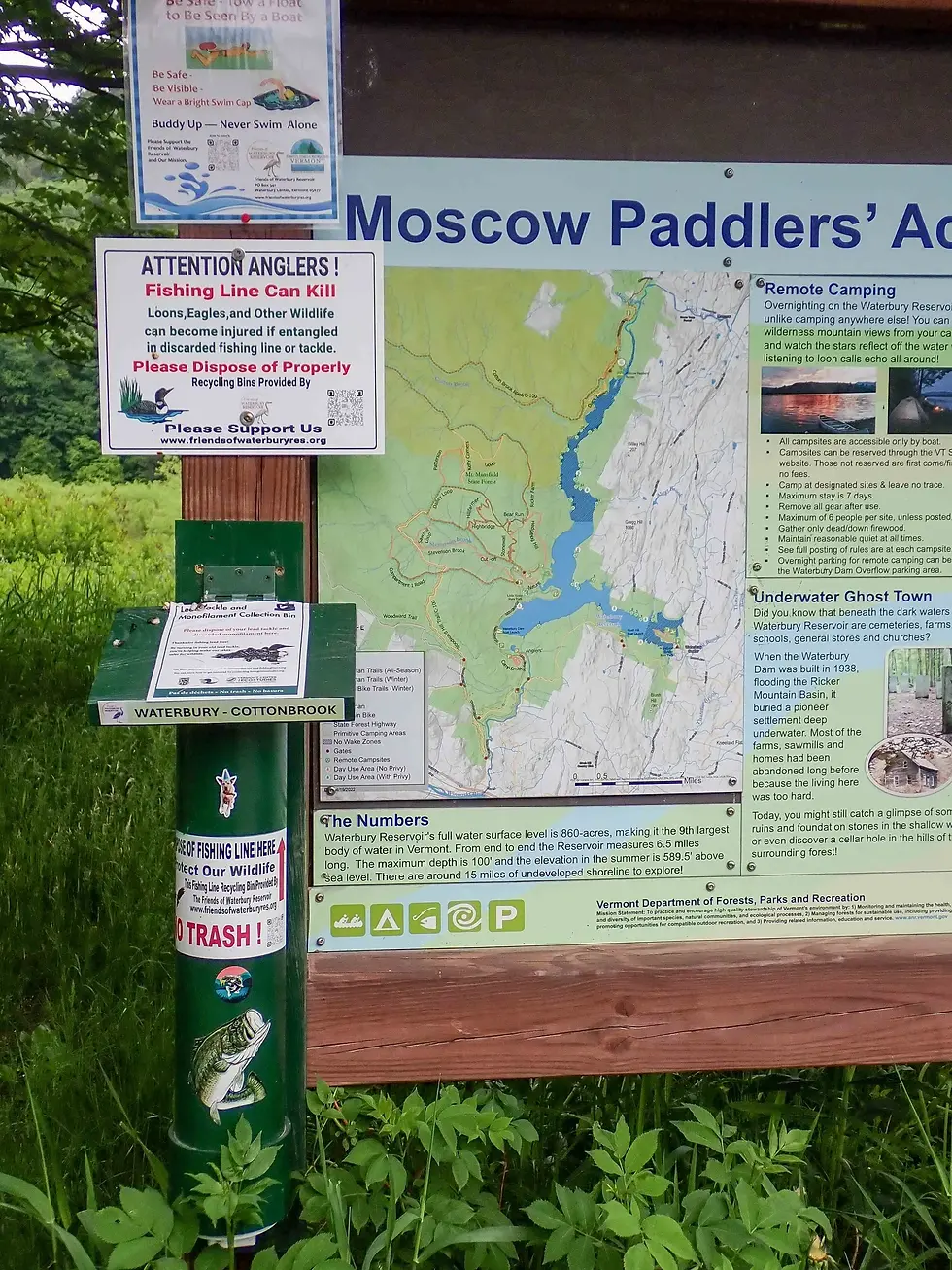 Located around the reservoir, fishing line disposal containers collect used tackle to protect wildlife from ingesting or getting entangled and injured. Photo by Sheila Goss
