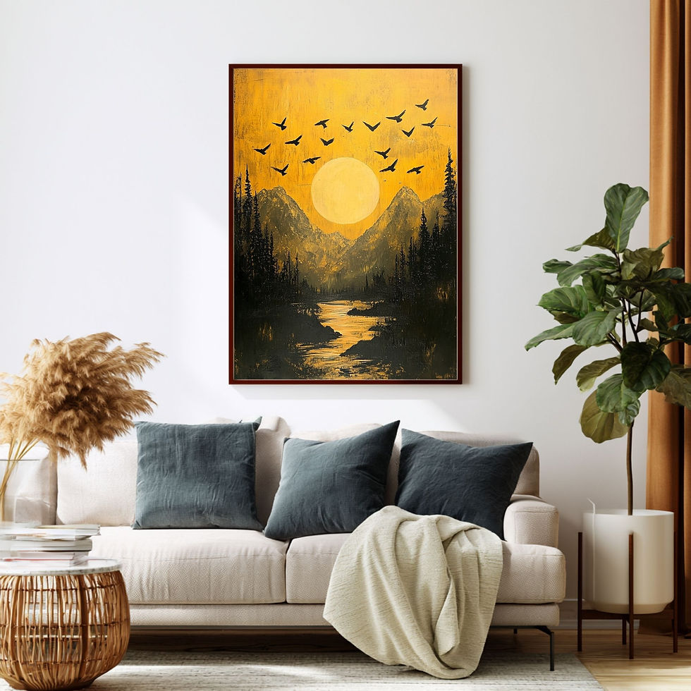 Thumbnail: Tall Narrow Wall Art Mountain Landscape Canvas Print | SA000815