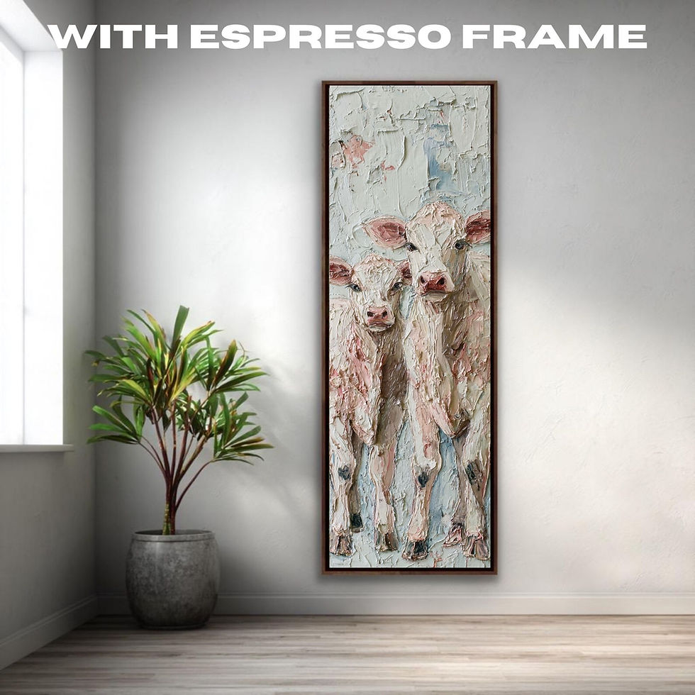 Thumbnail: Nursery Wall Art Vertical Cows Canvas Print | Baby Animal Decor