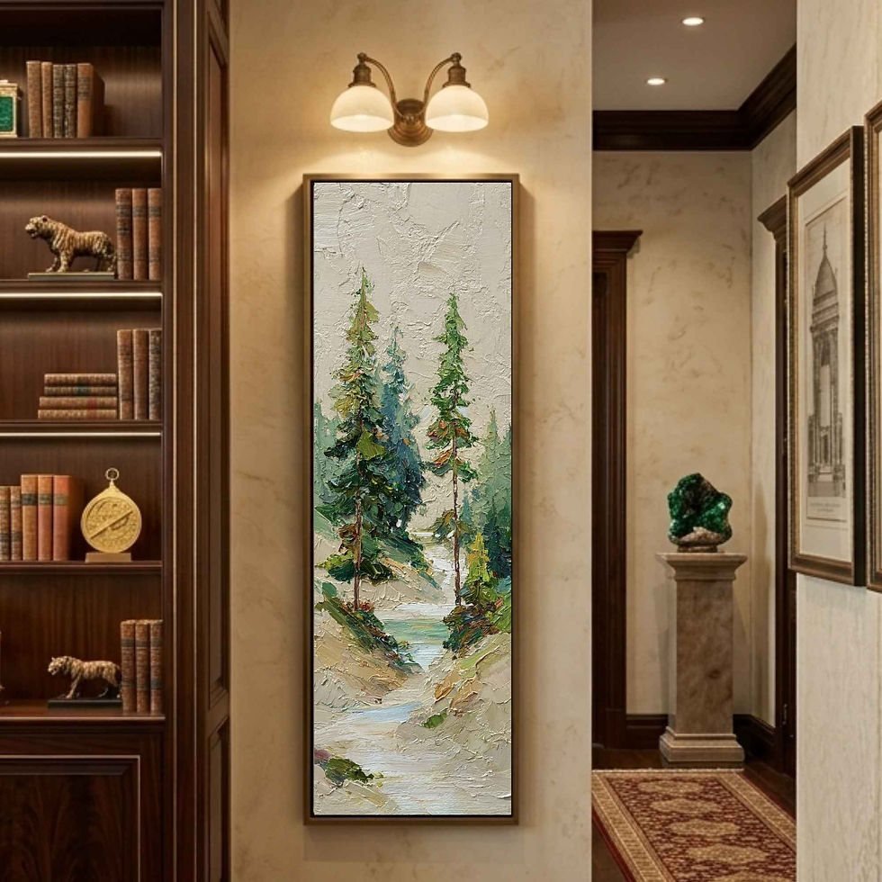 Thumbnail: Tall Vertical Forest Stream Canvas Wall Art