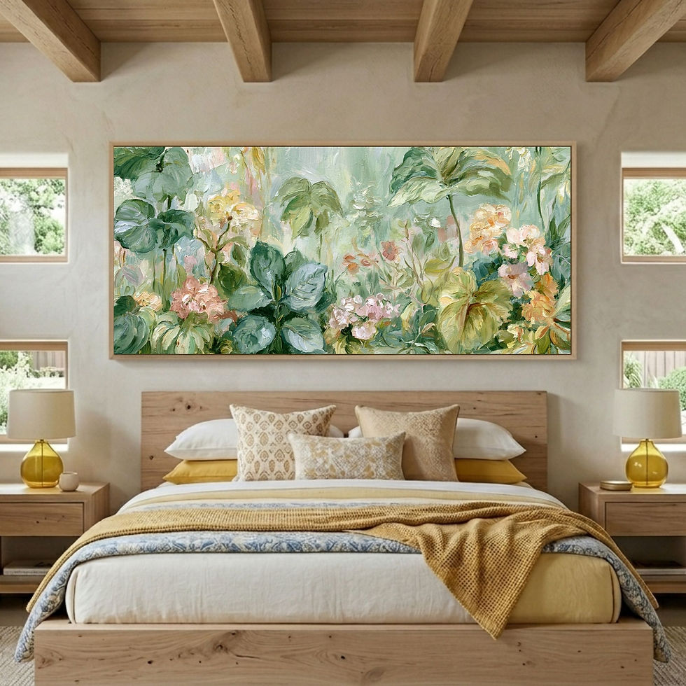 Panoramic floral wall art for bedroom