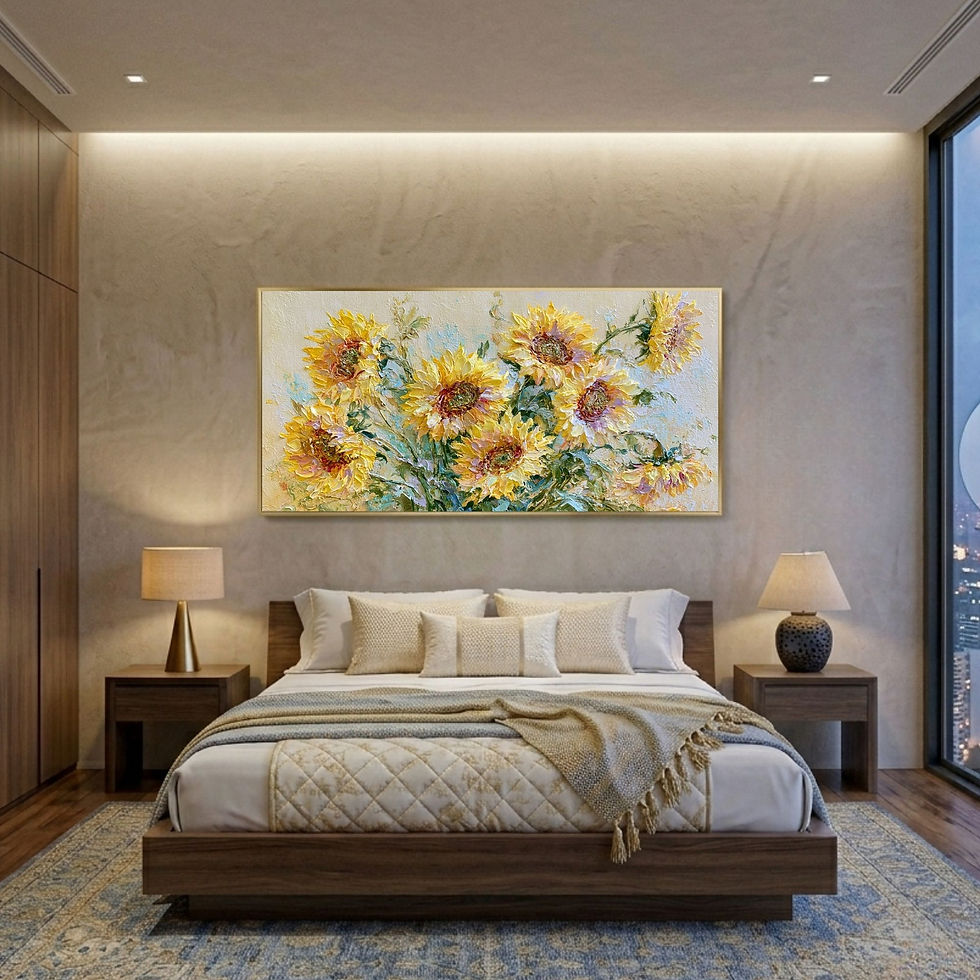 Thumbnail: Horizontal wall art featuring golden sunflowers