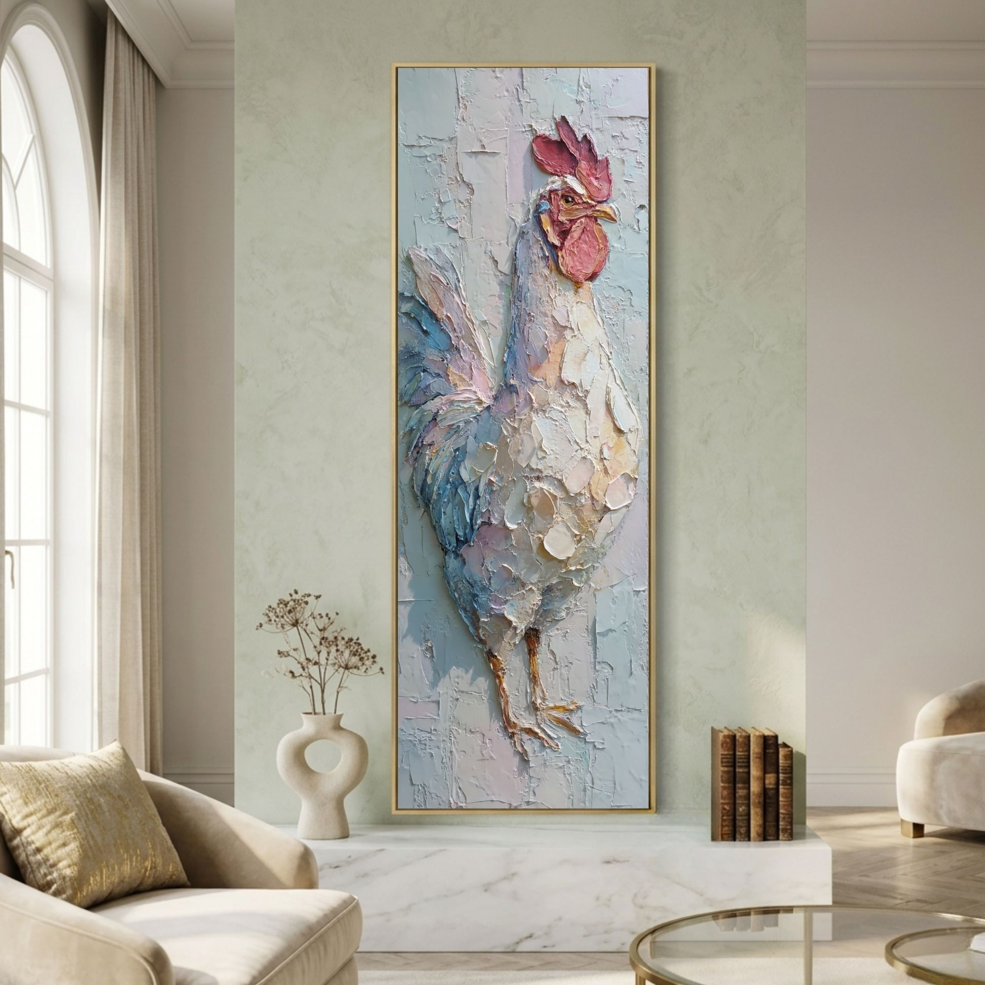 Nursery Rooster Wall Art | Tall Canvas Print